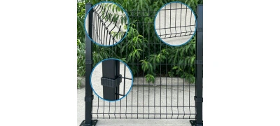 ANJIA Group – square post 3D V mesh security fence with metal mounting clips
